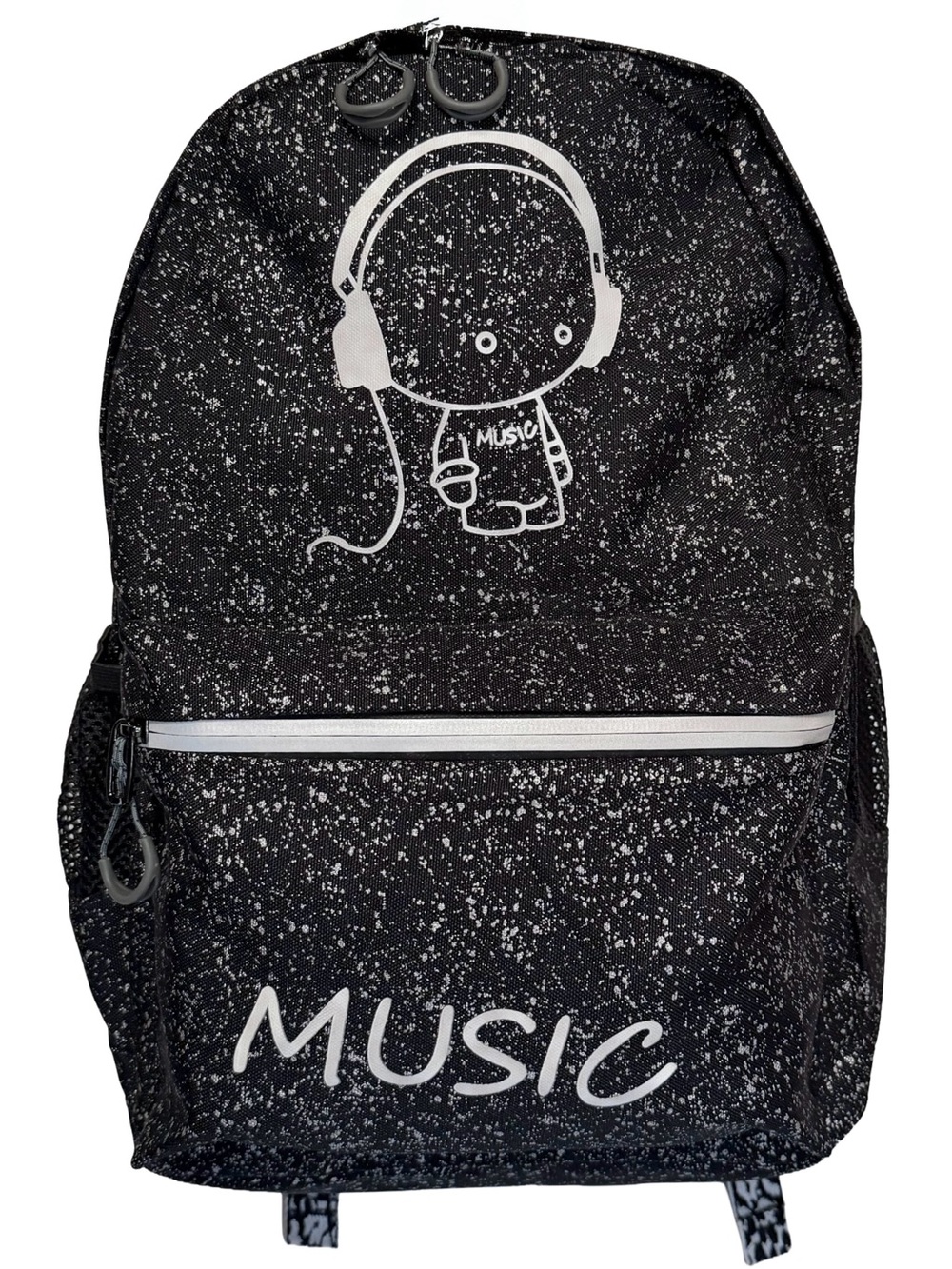 Gudui USB Silver Splatter Music Black Backpack - Picture 11 of 11
